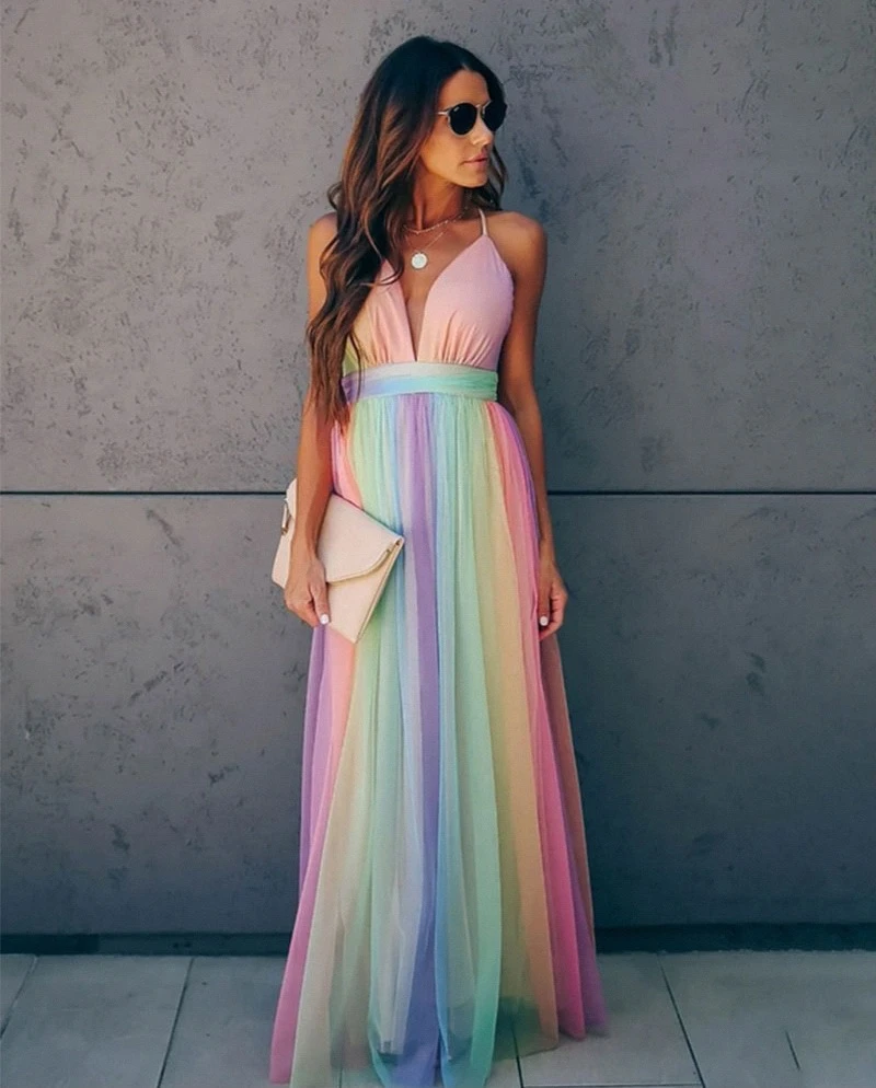Dress | Vibrant rainbow dress for a striking style