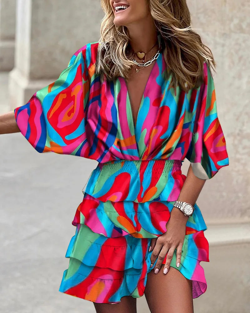 Valenzora – Stylisches, bedrucktes Minikleid