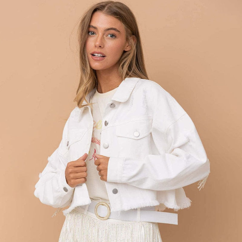Valenzora – Jeansjacke mit Fransen