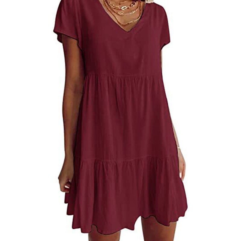 Valenzora short-sleeved woven dress