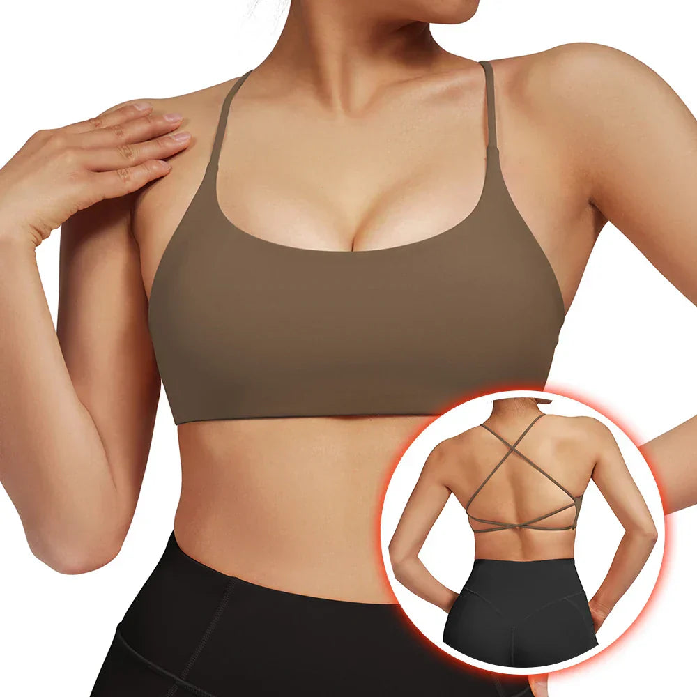 Valenzora | Backless Shockproof Fitness Sports Bra with Padding for Women
