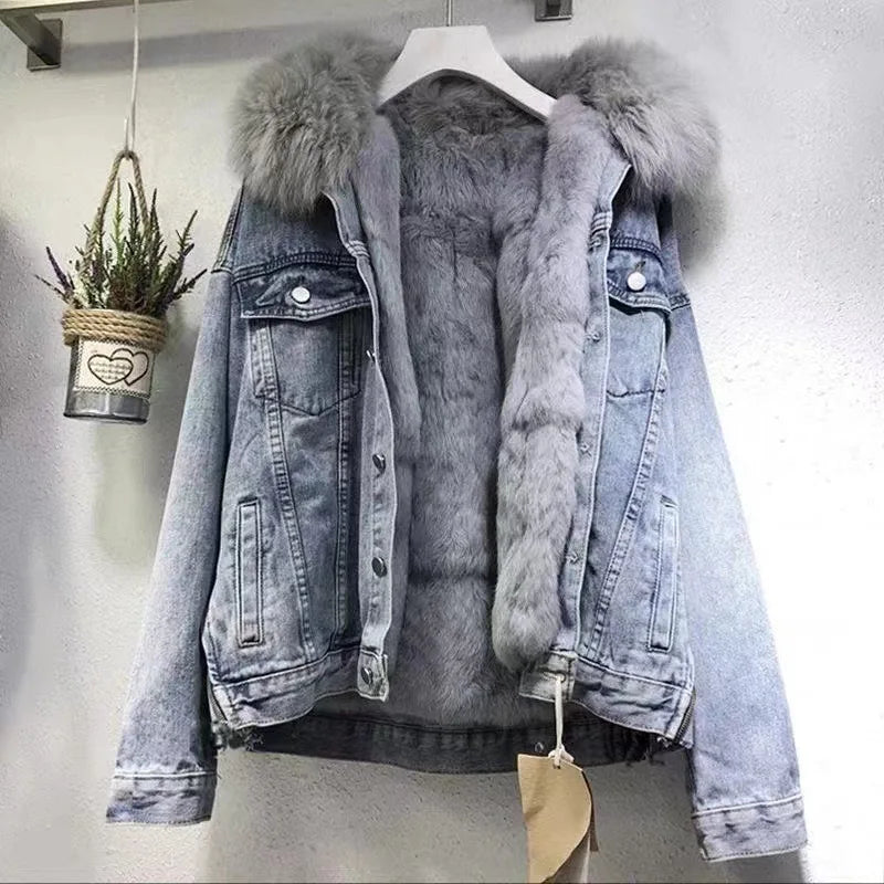 Valenzora - Fashionable warm denim jacket for women