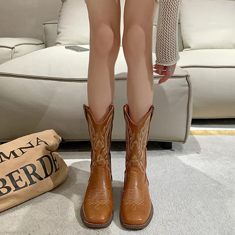 Valenzora | Bestickte Westernstiefel aus Leder für Damen