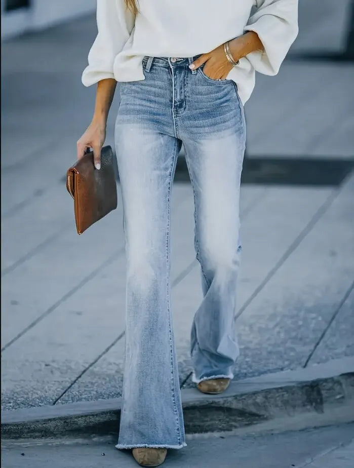 Valenzora | Damenjeans, Neue High-Waist Schlankmachende Micro-Flared Jeans für Damen im Trend