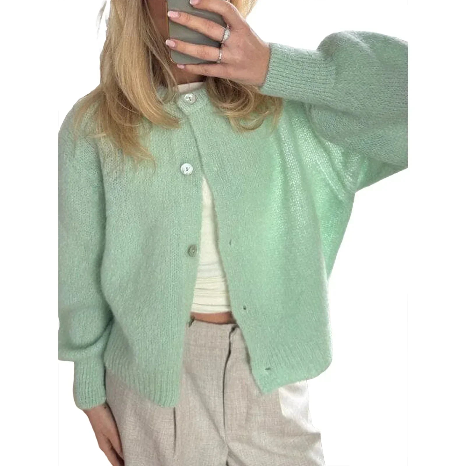Valenzora | Long-sleeved knit cardigan
