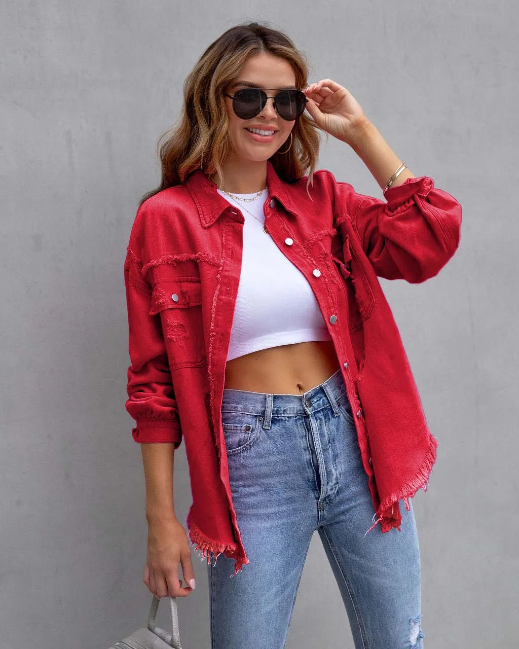 Valenzora - Trendy spring jacket made of designer denim