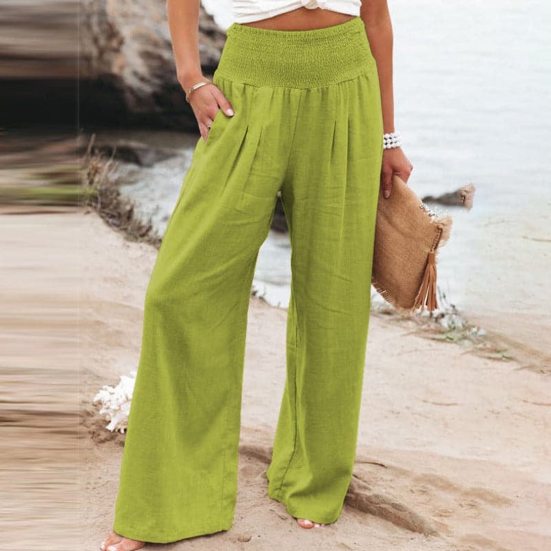 Valenzora | Casual wide linen trousers for women