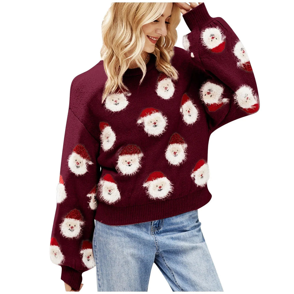 Valenzora – Hässlicher Weihnachtspullover – Weihnachtsmann-Muster-Pullover
