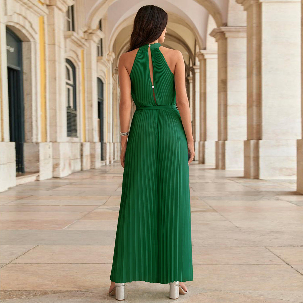 Valenzora – Luxuriöser grüner Falten-Jumpsuit