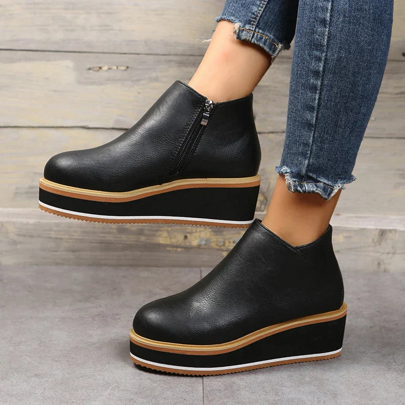 Valenzora – Stylische Stiefeletten mit Reißverschluss und Plateau