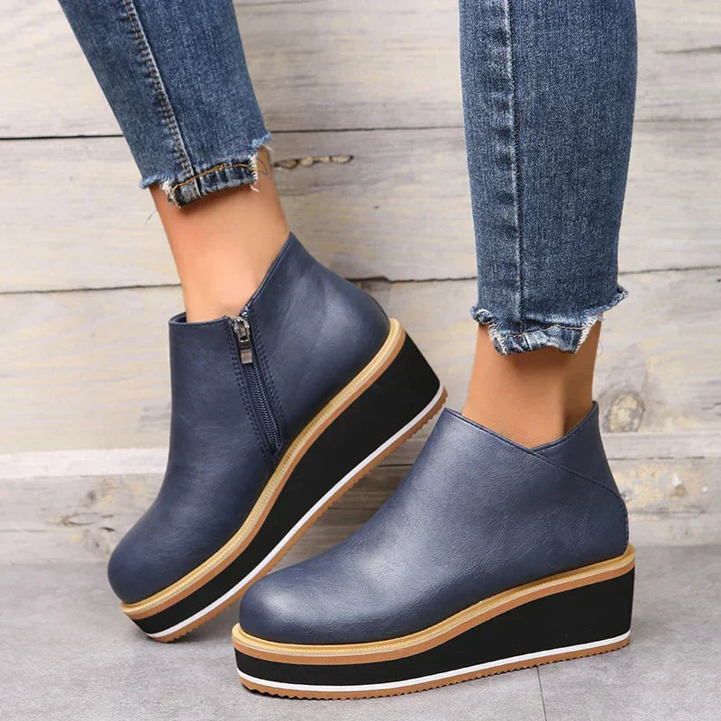 Valenzora – Stylische Stiefeletten mit Reißverschluss und Plateau