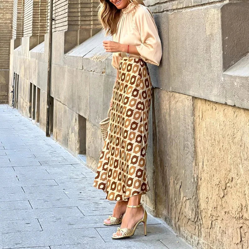 Valenzora | Boho satin skirt