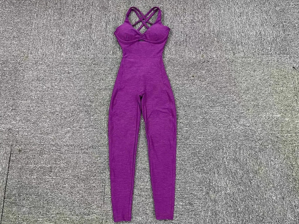 Valenzora | Sporty Jumpsuit Women's Sportswear Push-Up Gym Set Women's Fitness Overall Lycra Sports Outfit for Women Sportswear Yoga Clothing Pink
