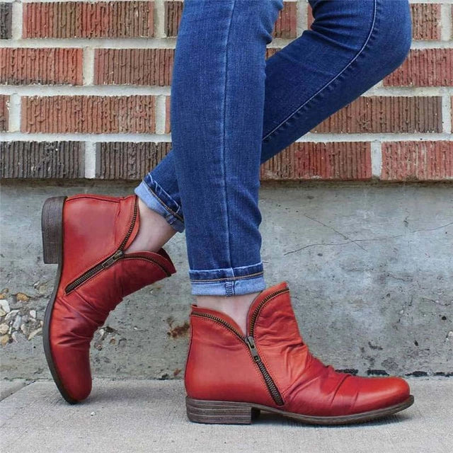 Valenzora - Women's Zipper Ankle Boots