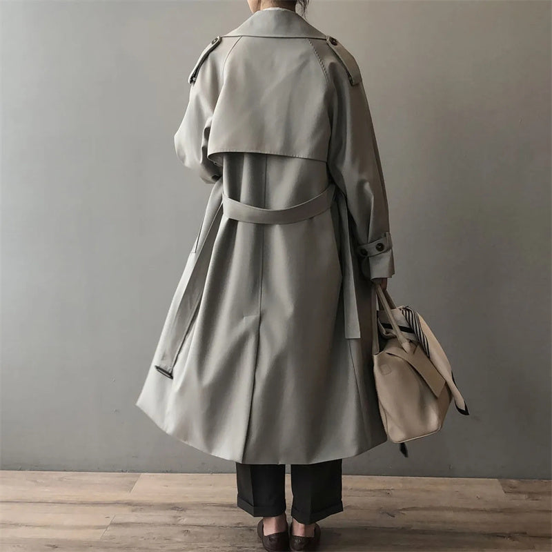 Valenzora Classic Trench Coat for Women | Oversized Windbreaker, Double-Breasted
