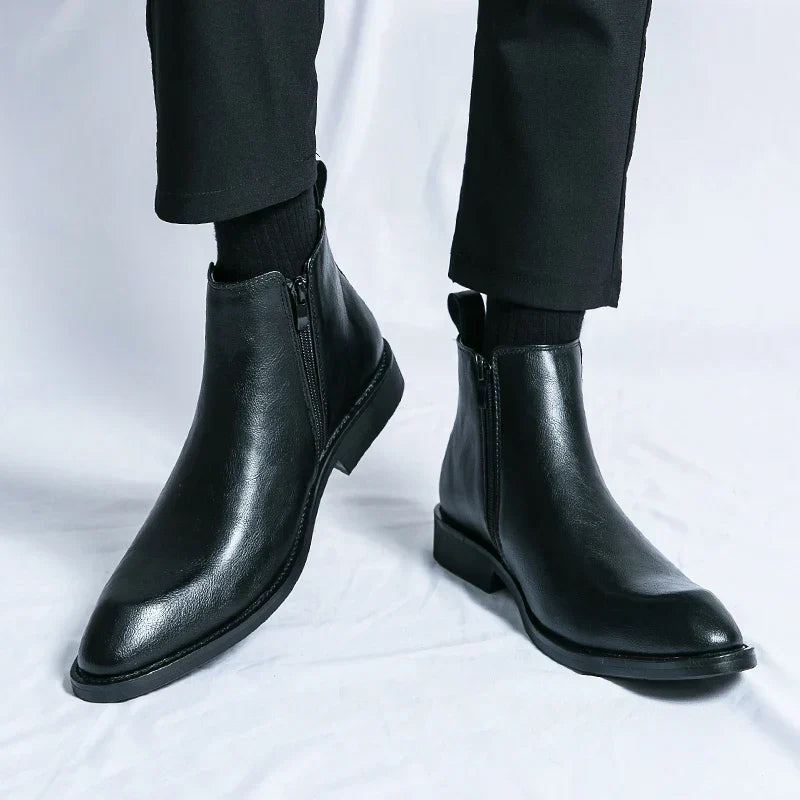 Valenzora | Lederstiefel mit Reißverschluss