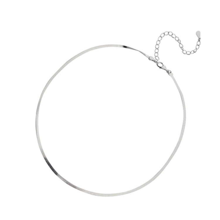 Valenzora Elegant Sterling Silver Snakebone Necklace | Women's Clavicle Chain Necklace