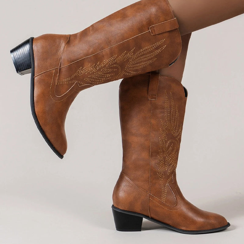Valenzora Cowboy Boots | High-quality women's boots with boho print