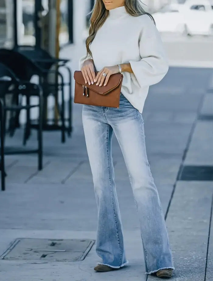 Valenzora | Damenjeans, Neue High-Waist Schlankmachende Micro-Flared Jeans für Damen im Trend
