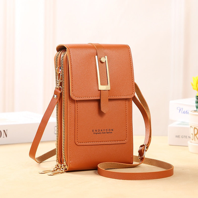 Valenzora Leather Smartphone Clutch | Women's Handbag with Touchscreen Window