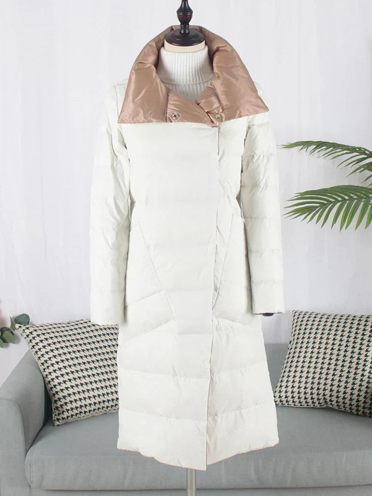 long checked coat