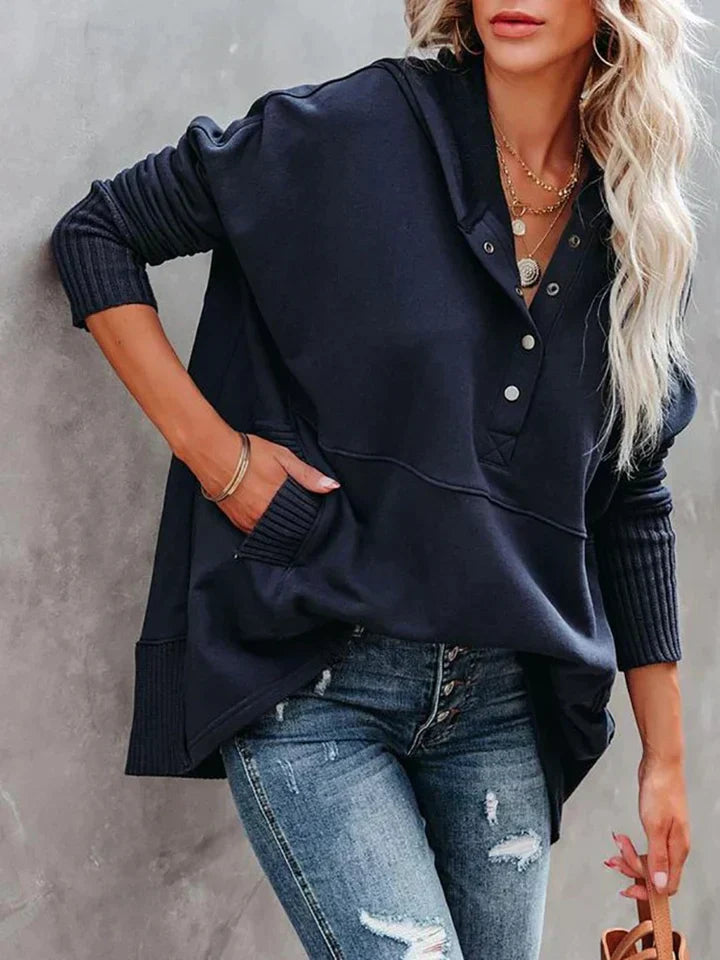 V-neck hoodie