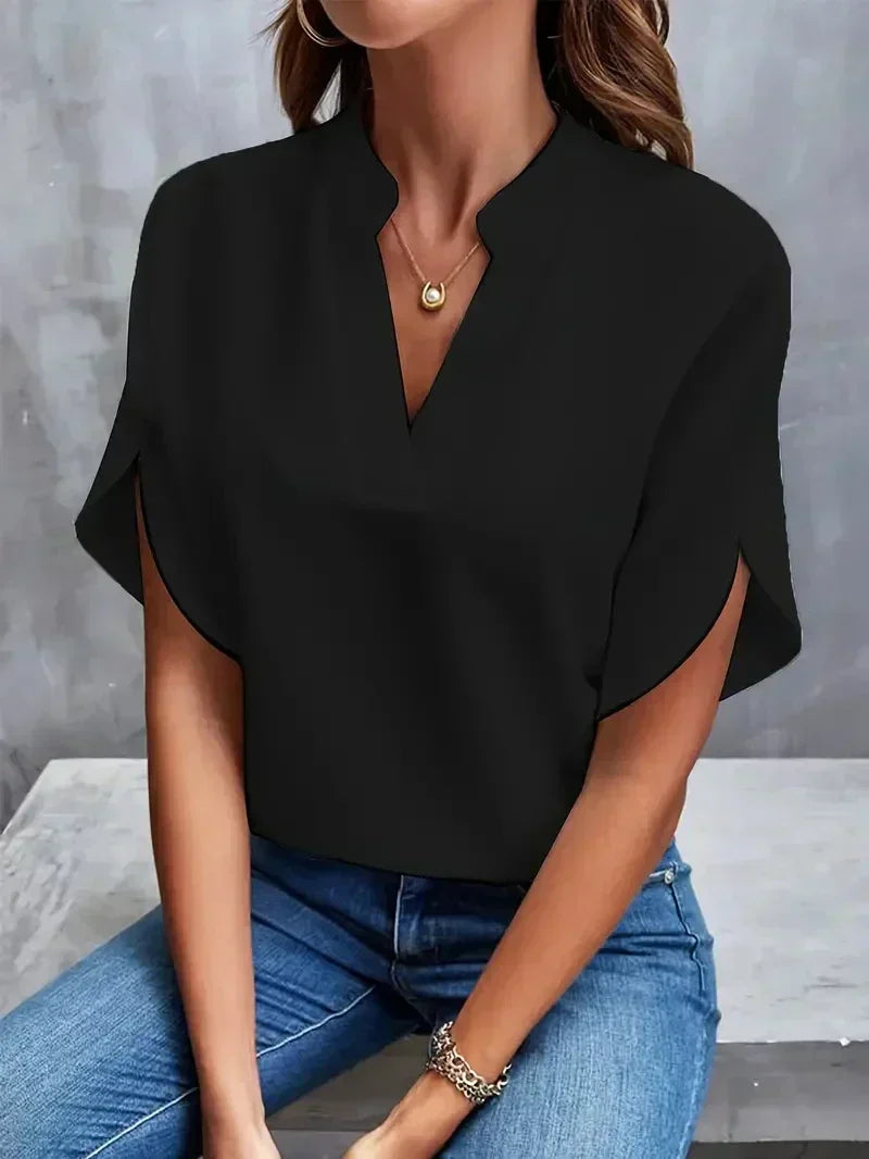 Valenzora | Classic V-neck top – Timeless & comfortable for everyday wear