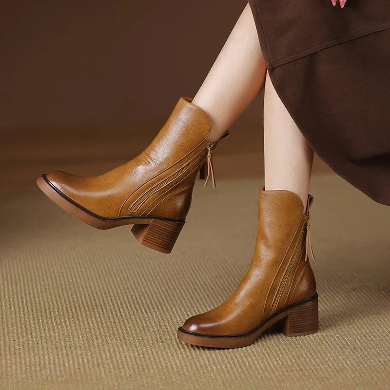 Valenzora – Damen Stiefeletten aus Leder