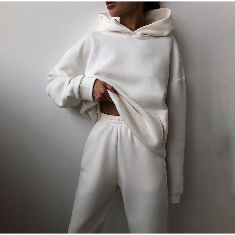 Valenzora – Bequemer zweiteiliger Kapuzenanzug im Oversized-Look