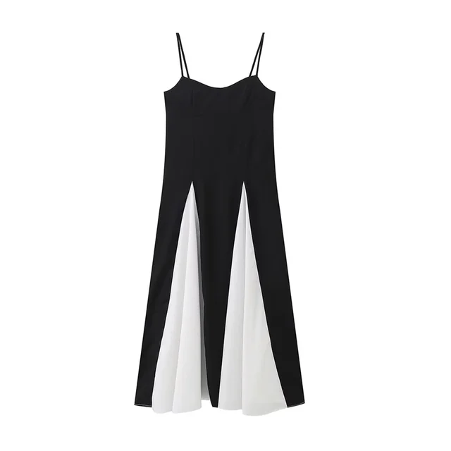 Valenzora Dress - Black and white split - Polyester - Summer