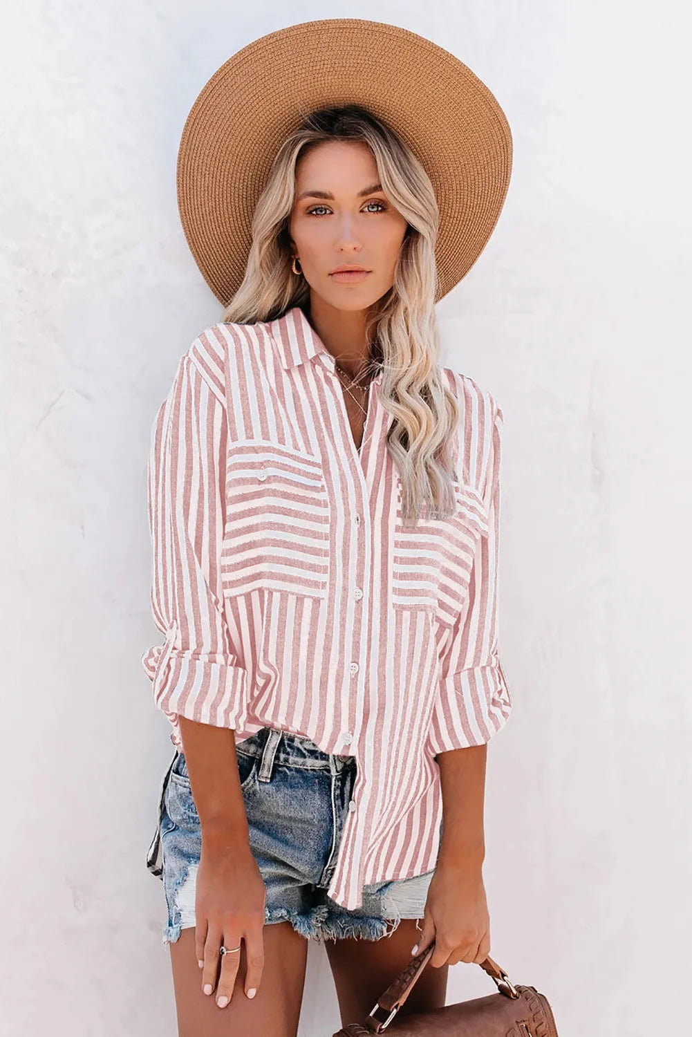 Valenzora | Classic Striped Button-Down Shirt for Women