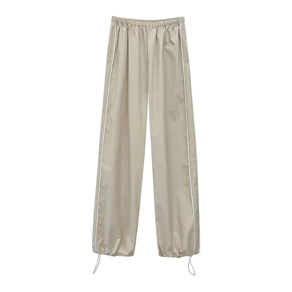 Valenzora | Women's Y2K Elastic Waist Cargo Pants Loose Solid Color Jogging Pants Tracksuit Bottoms with Pockets Streetwear