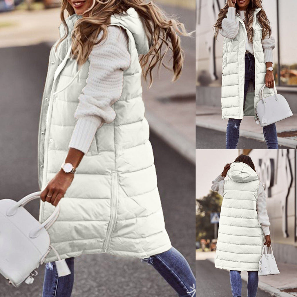 Sleeveless women's long coat