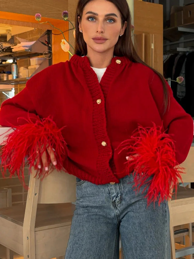 Valenzora | Chic feather cardigan
