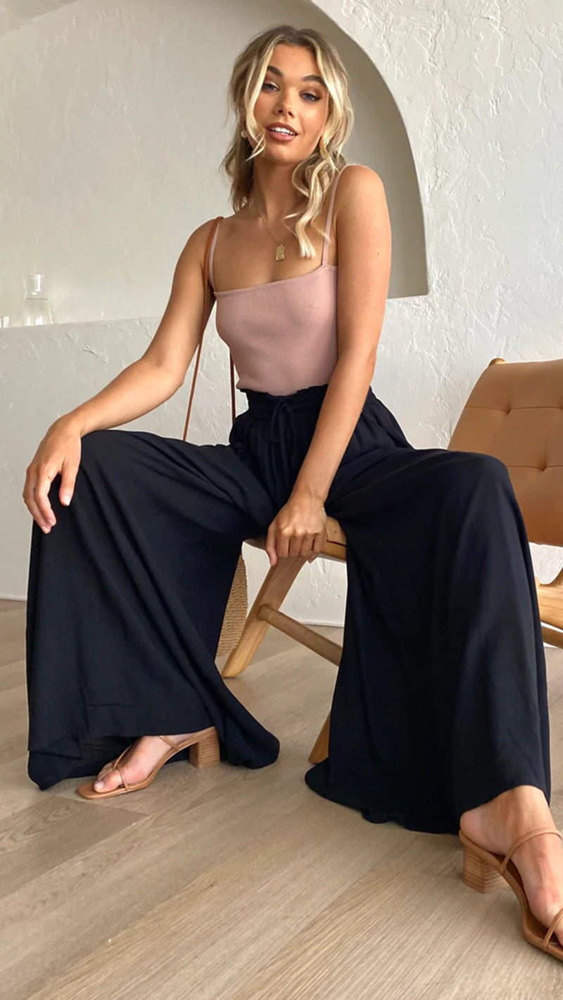 Valenzora Cozy Summit Trousers | Women's Comfortable Pleated Wide-Leg Trousers