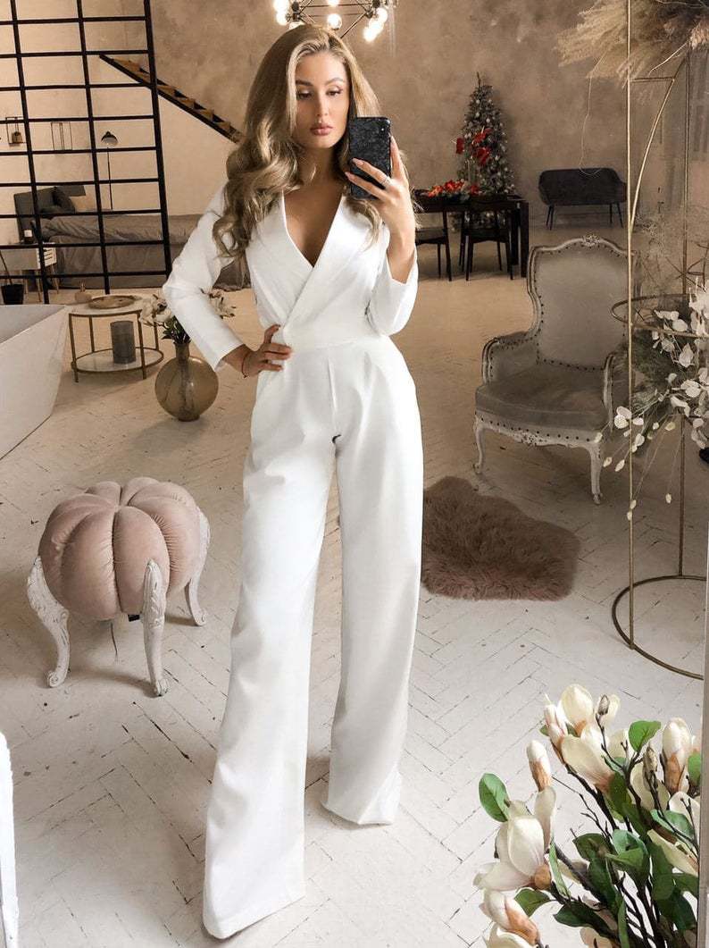 Valenzora Langarm-Jumpsuit mit schmaler Passform für Damen