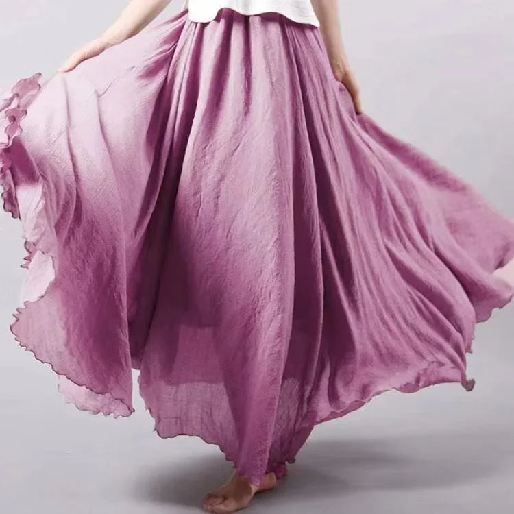Valenzora | Fashion Baumwolle Leinen Kleidung Damenröcke Maxi Y2K Elegante Strand Saia Ropa Mujer Freizeitkleid Boho Lange Röcke Faldas Harajuku