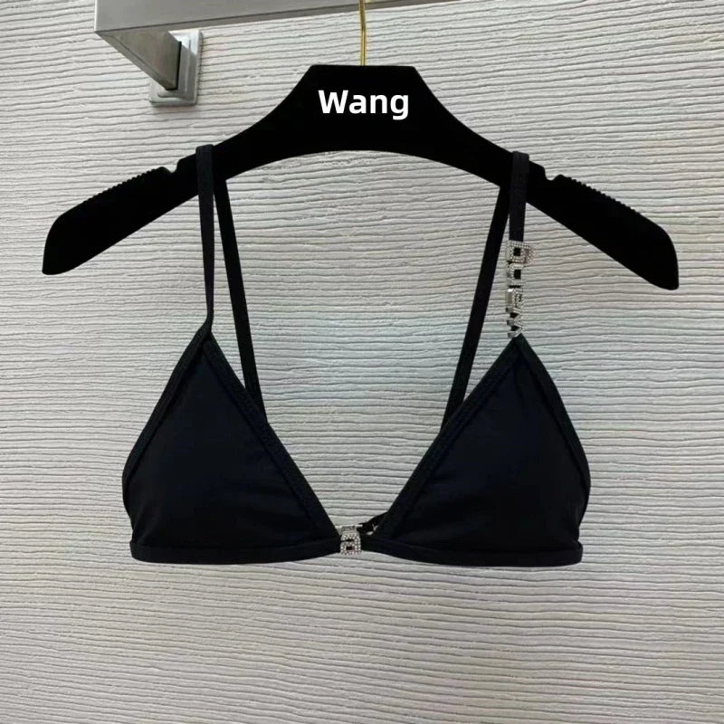 Valenzora | Neuer Strass-Buchstabe Wang Strandbikini Luxusmarke Designer Y2K Mode Sexy Damen Strandbikini Duo Set
