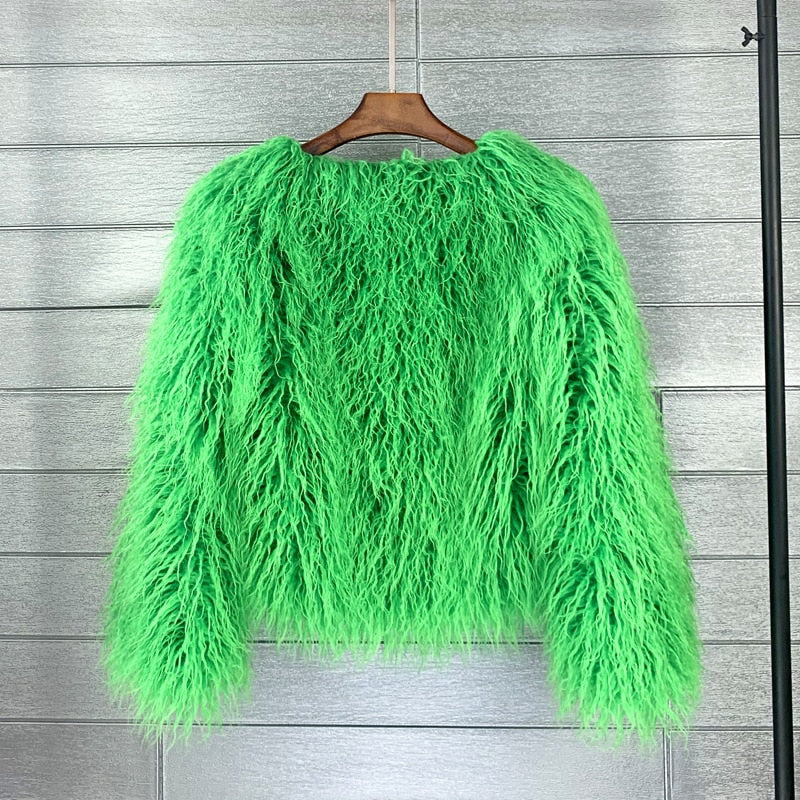 Valenzora Mantel für Damen, dicker, warmer Kunstpelzmantel