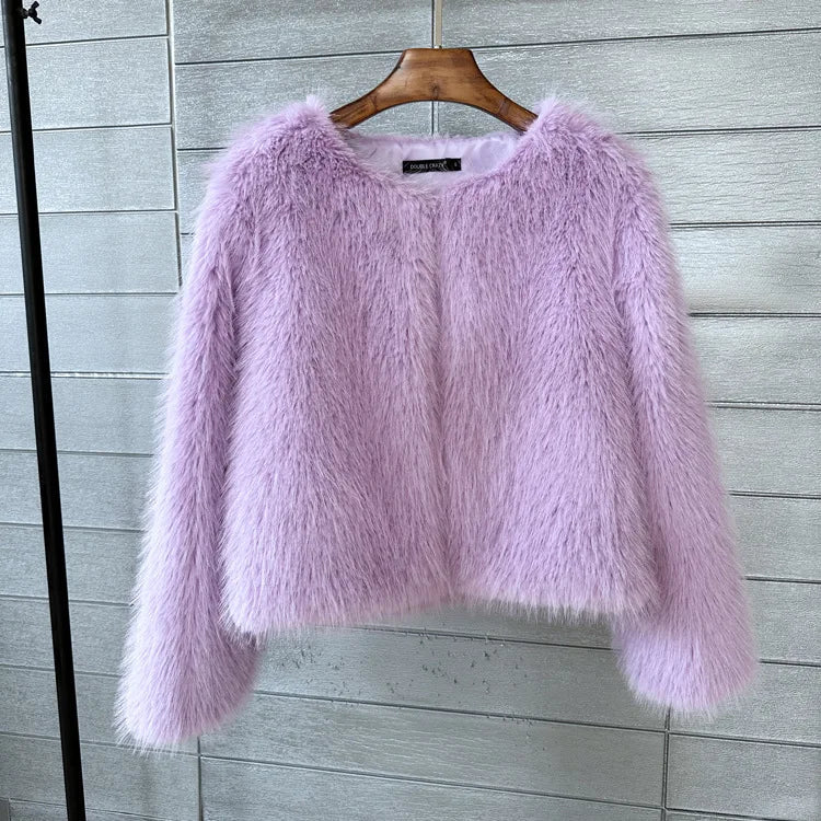 Plush jacket made of fluff