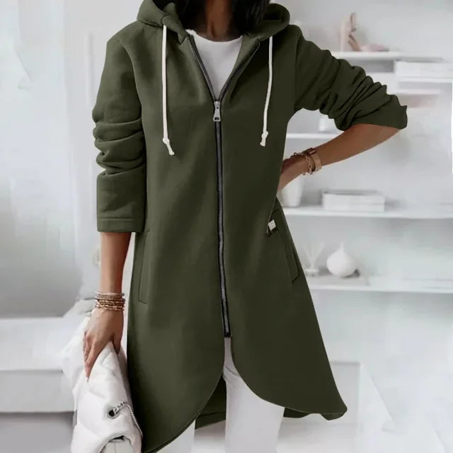 Valenzora | Kapuzen-Cardigan mit abgerundetem Saum