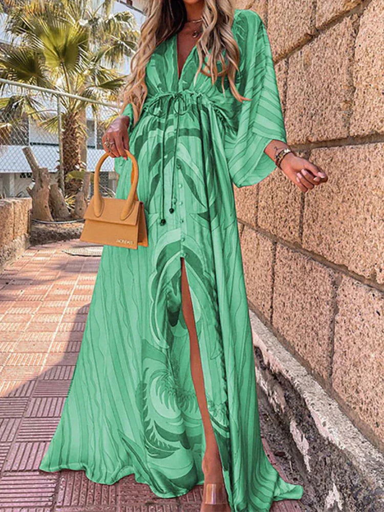 Valenzora | Elegant printed dress for the beach