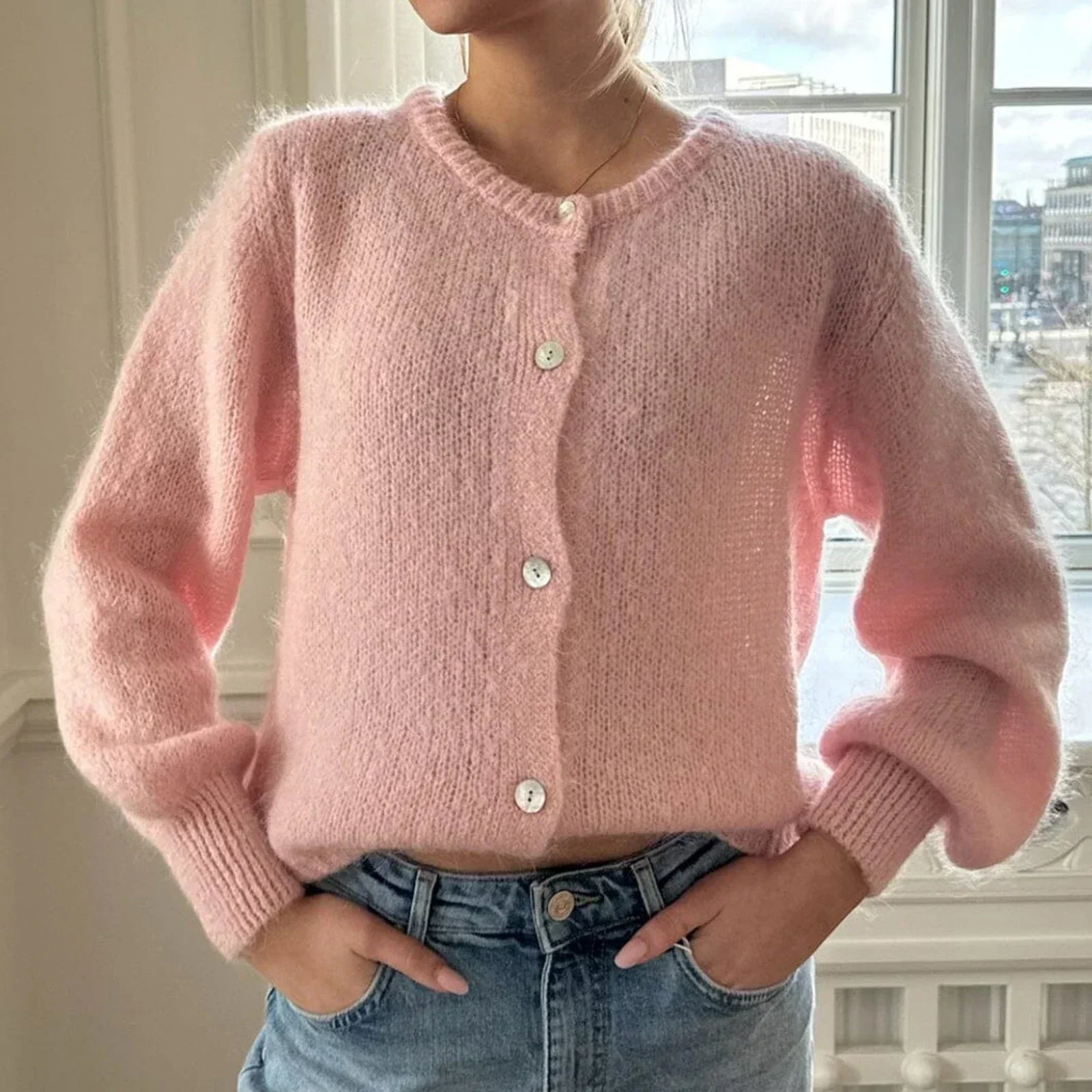 Valenzora | Long-sleeved knit cardigan