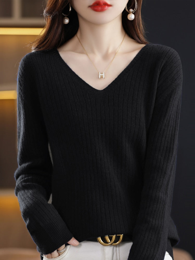 Jolyne V-Ausschnitt Strickpullover