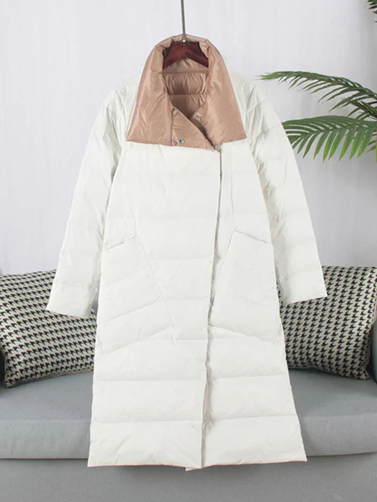 long checked coat