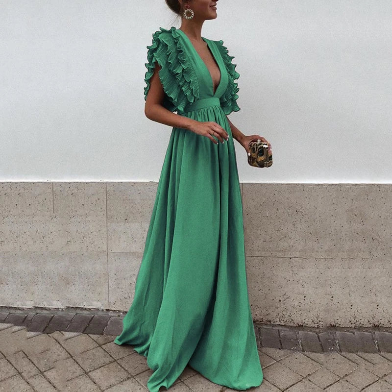 Valenzora - Elegantes Kleid mit gerafften Ärmeln