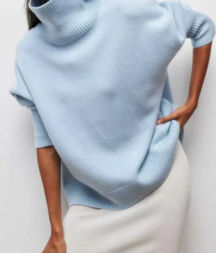 Oversized knitted turtleneck sweater