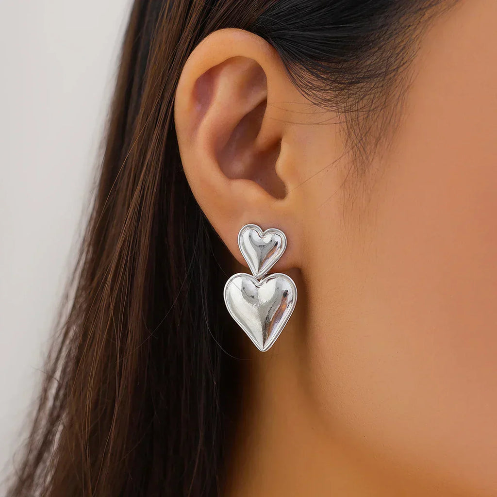 Valenzora | Elegante Doppelherz-Ohrringe für Damen