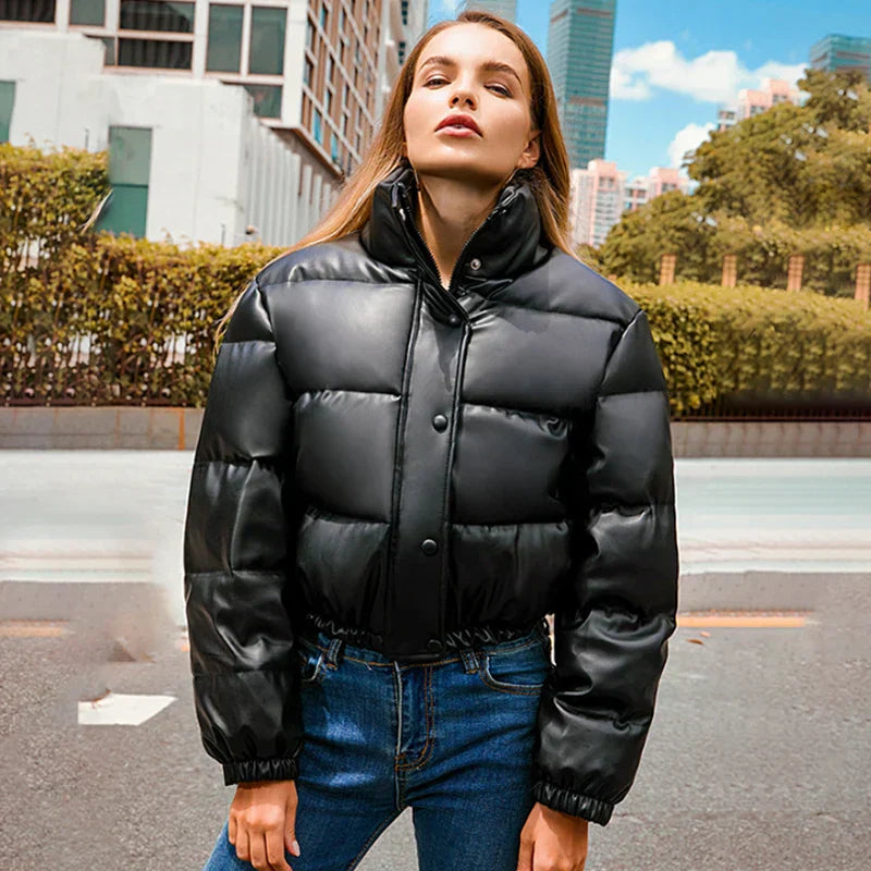 Valenzora | Padded leather jacket for women