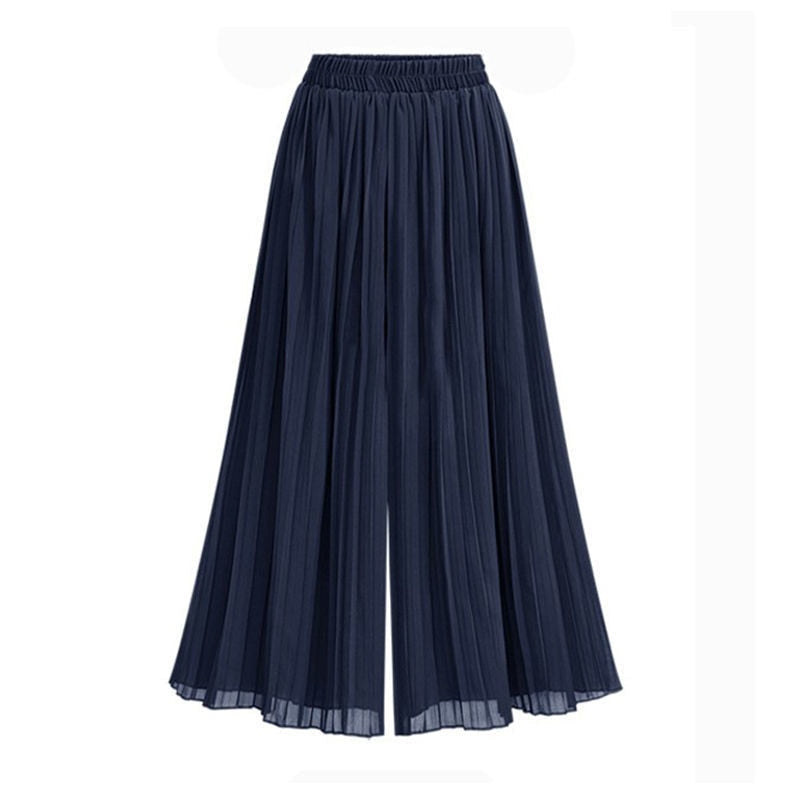 Valenzora | Damen-Hose mit weitem Bein und Netz-Detail